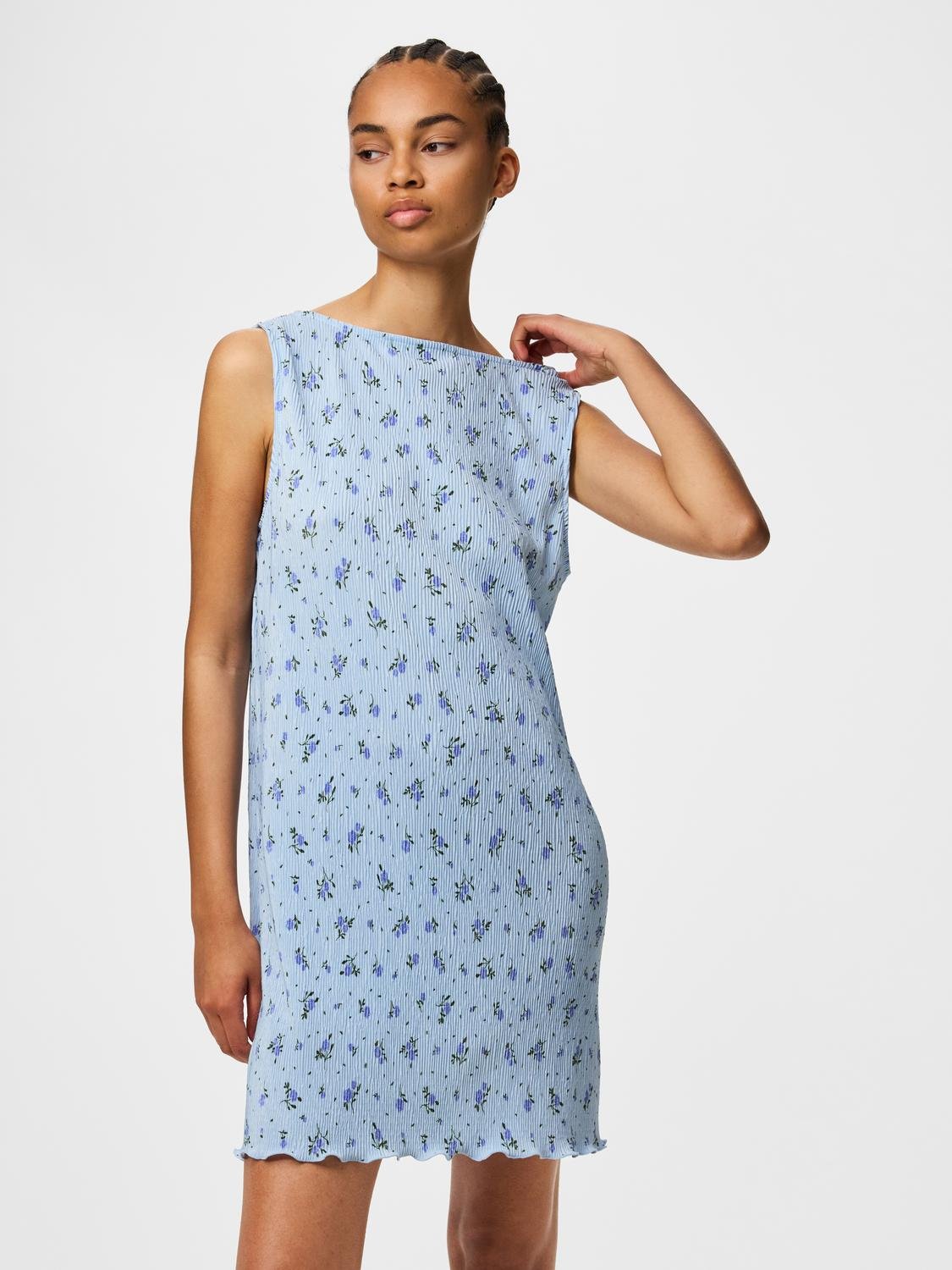 PCFLORA Short Dress - Cashmere Blue - VERO MODA & VILA Bergvik